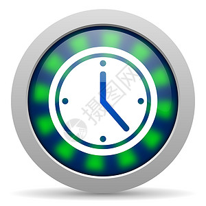 绿色时钟素材时钟图标历史塞子倒数小时蓝色圆圈互联网时间绿色闹钟背景
