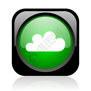 黑色和绿色平方网络光亮的图标互联网温度多云风暴商业天气气象菜单横幅钥匙背景图片