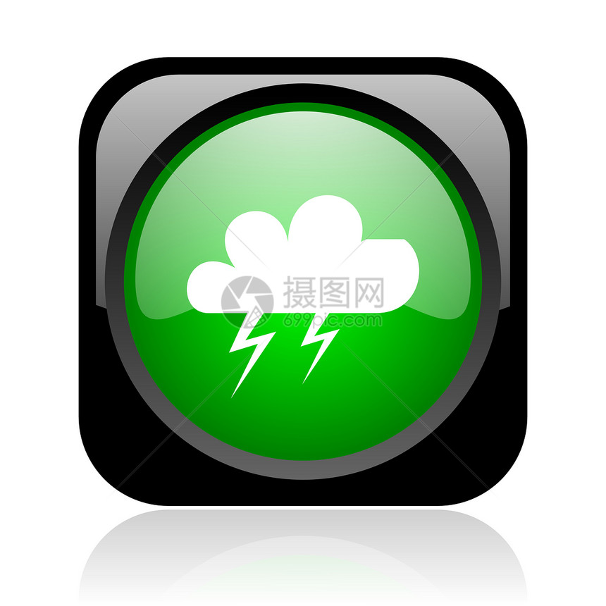 黑色和绿色平方网络光亮的图标温度横幅多云风暴预报气候互联网商业气氛钥匙图片