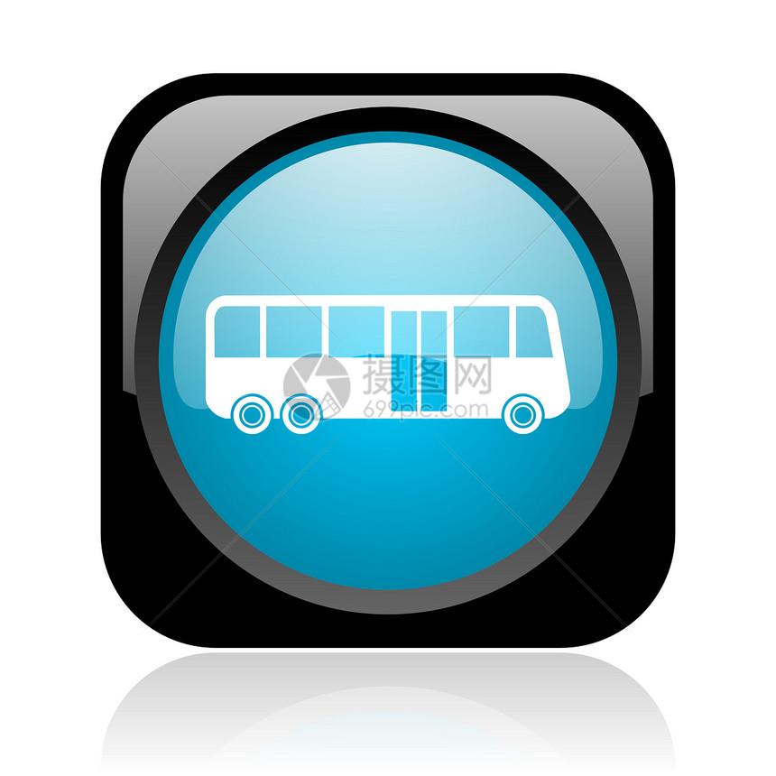黑色和蓝色的 Bus 网格图示图标图片