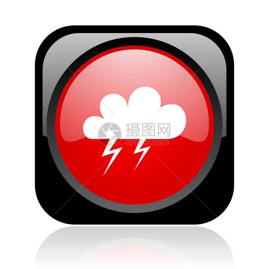 天气预报黑红方和黑色预报网路光亮的图标网站按钮商业气氛互联网多云气象预测风暴温度图片