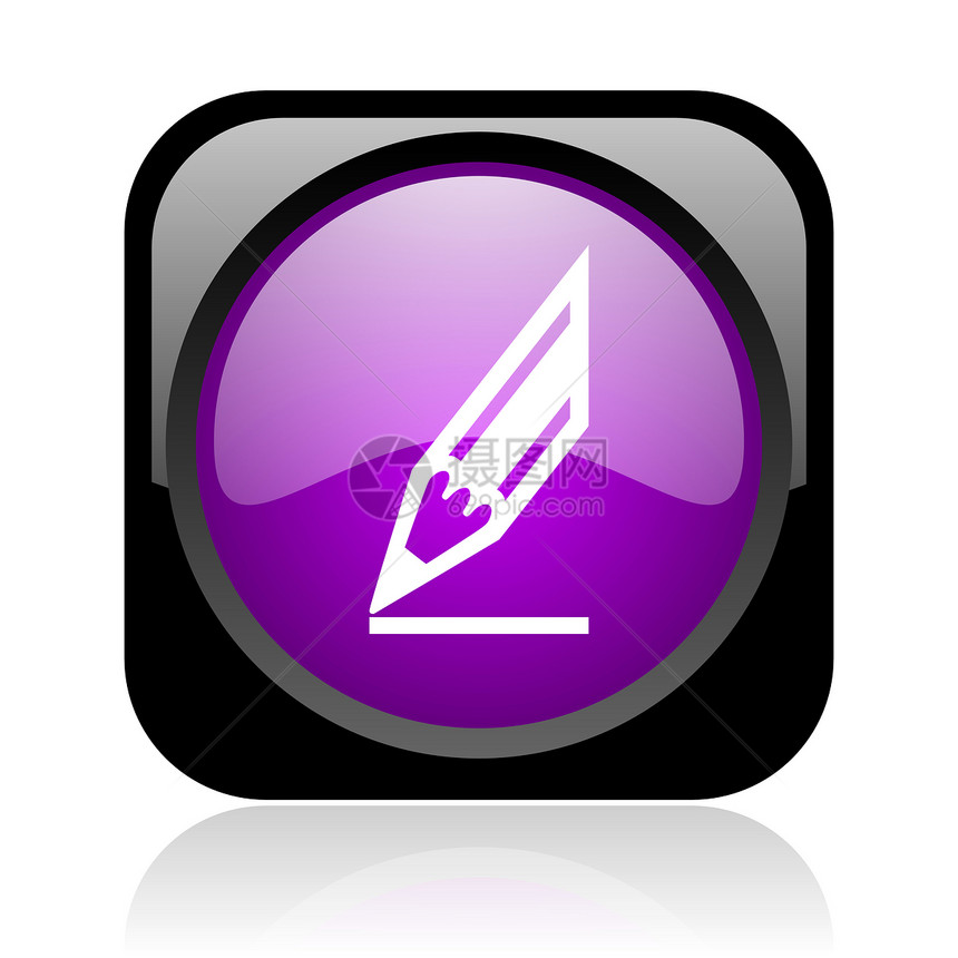 绘制黑色和紫色方形的网络光亮图标图片