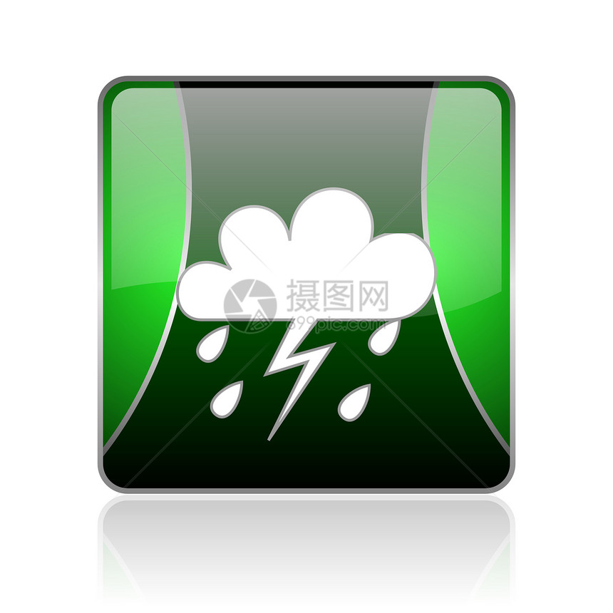 黑色和绿色平方网络光亮的图标预测按钮多云白色气象气候晴雨表网站温度预报图片