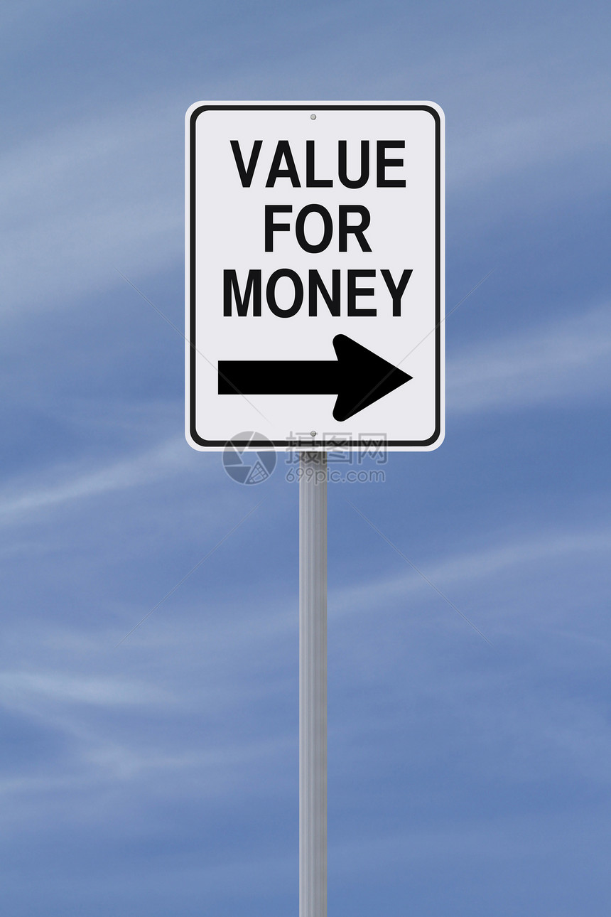 货币价值经营路标交通天空蓝色负担商业理念能力单程图片