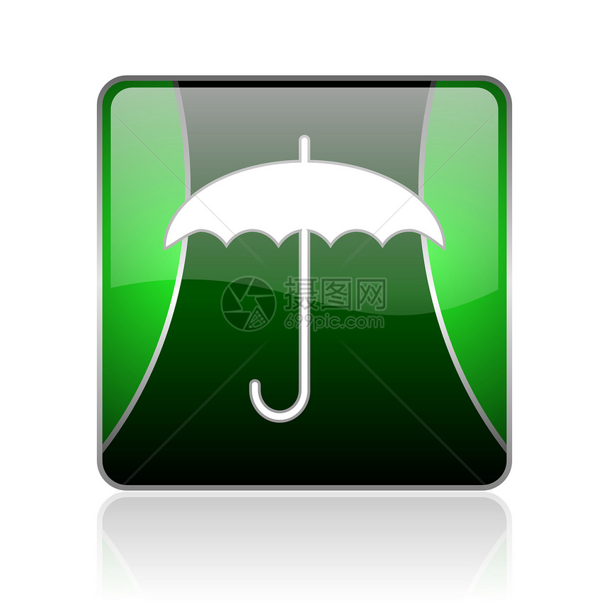 黑色和绿色的伞式黑绿平方网络灰色图标标识假期酒精商业旅行下雨正方形网站天气湿度图片