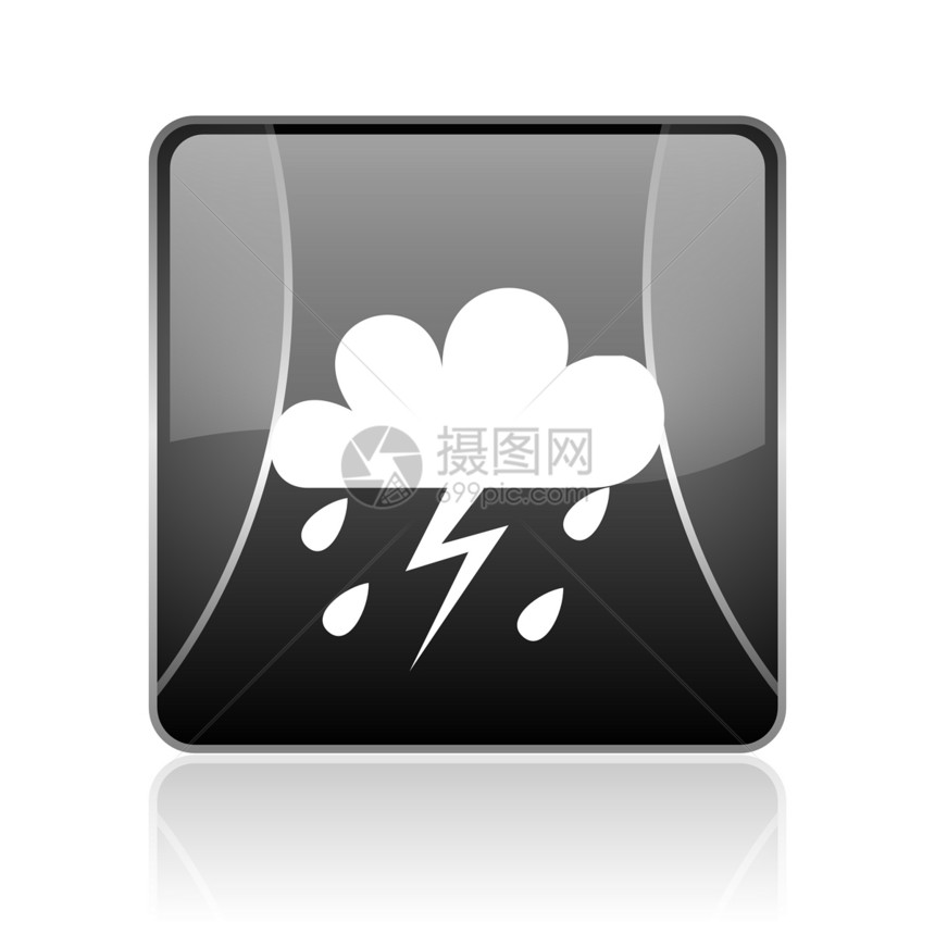 黑方网路光亮的图标正方形晴雨表气候预测网站黑色多云网络标识风暴图片