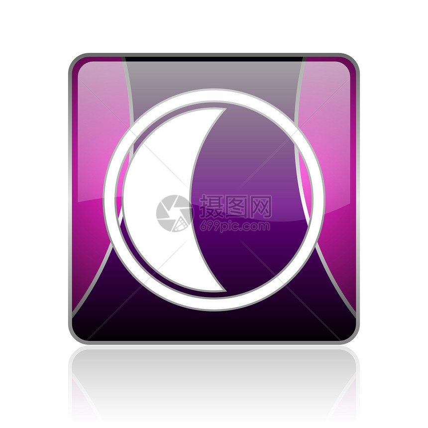 月亮紫色平方网络闪光图标图片