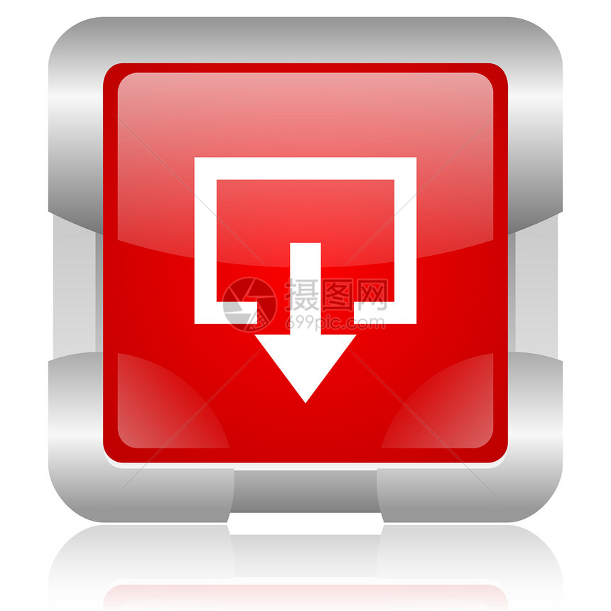 退出红色正方形 Web 灰色图标安全成员网站按钮金属出口互联网行政人员入口商业图片
