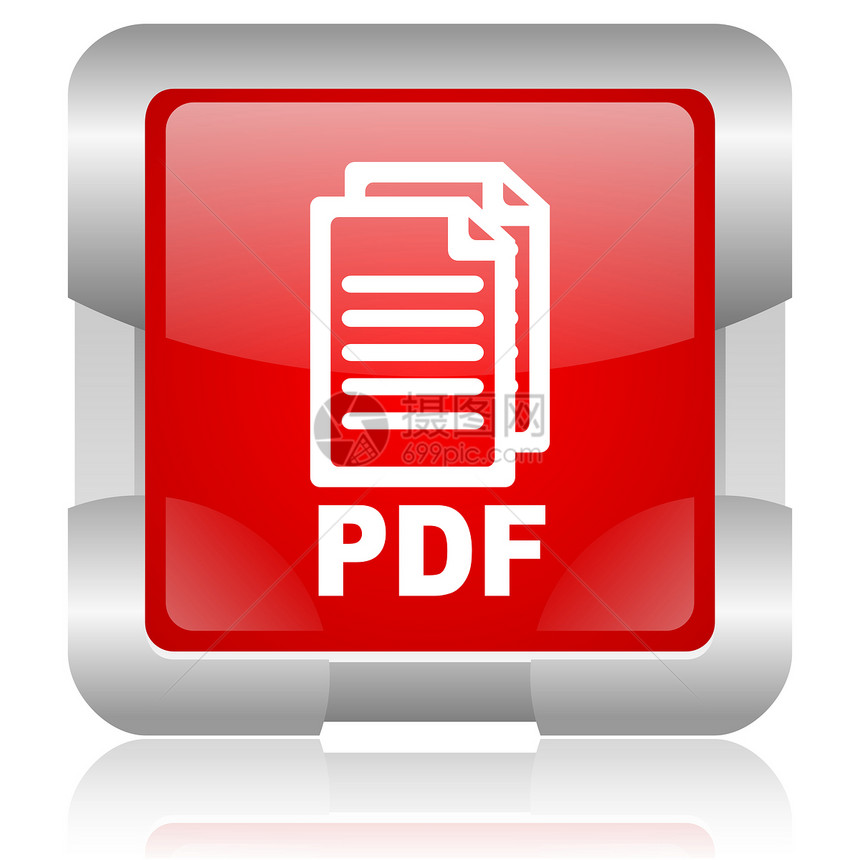 pdf 红方网络灰色图标杂志办公室钥匙打印红色金属文档互联网按钮正方形图片