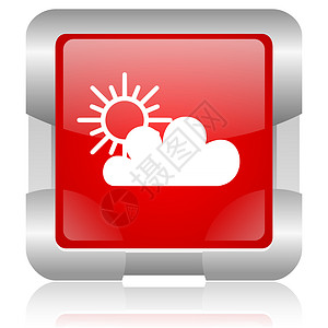 红方网路亮光的图标互联网网站气象商业网络温度正方形金属晴雨表预报背景图片