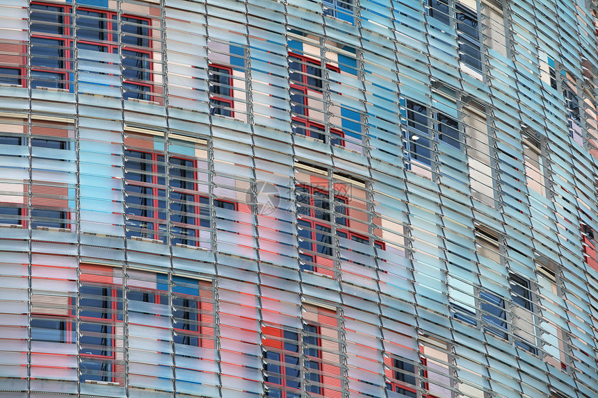 窗盲人建筑学条纹玻璃摩天大楼办公室阴影阳光窗户建筑水平图片