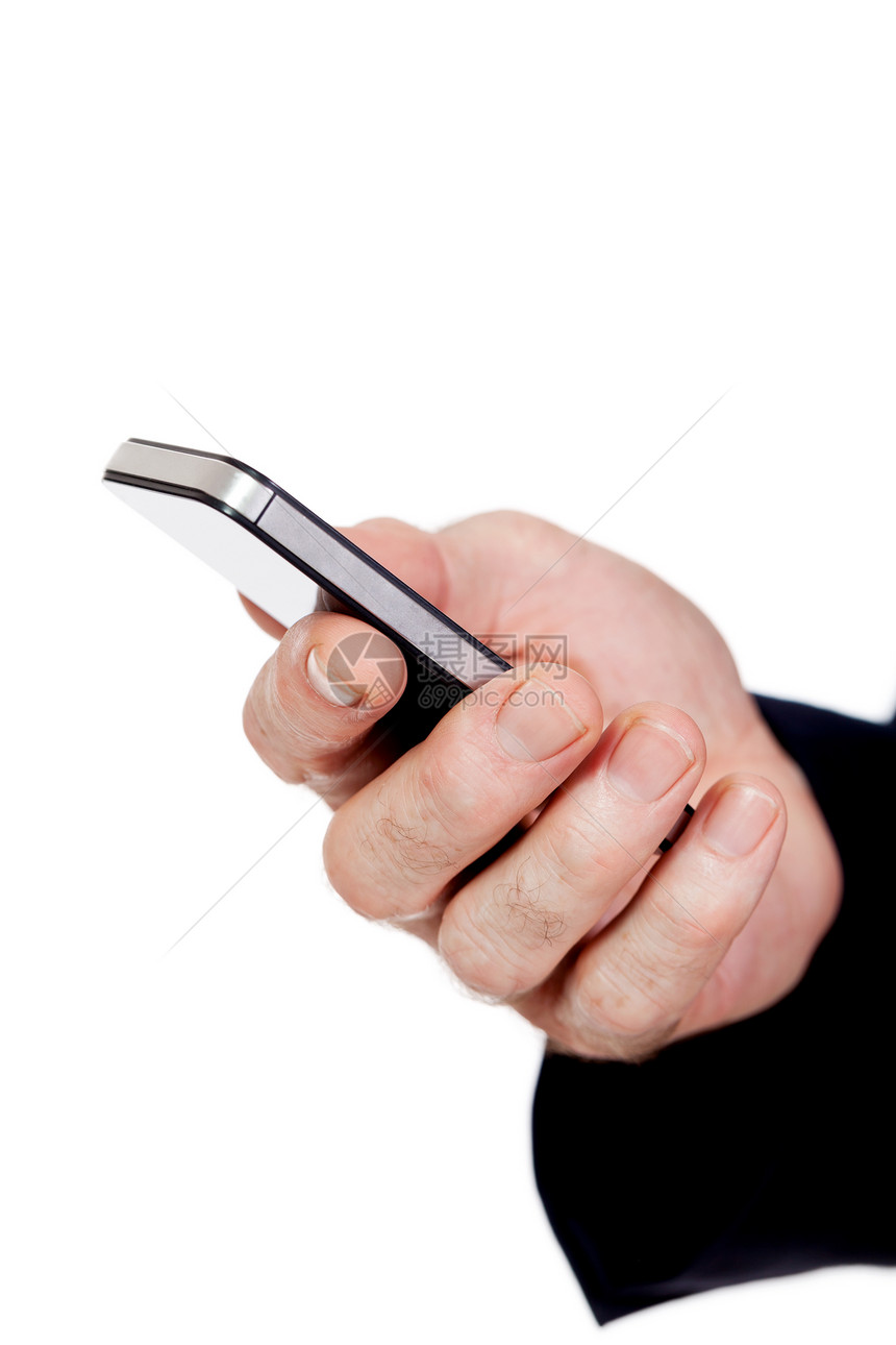 带智能手机的成年成人商务人士与世隔绝工具电话互联网展示短信电脑人士商务空白触摸屏图片