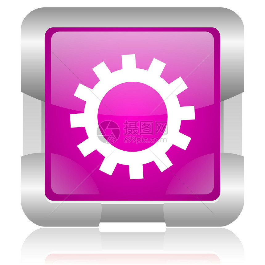 粉红色平方网络闪光图标公司按钮技术正方形维修齿轮机械力量仪表互联网图片