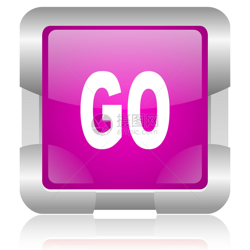 粉红色平方网络闪光图标网站导航按钮钥匙跑步互联网紫色金属营销投票图片