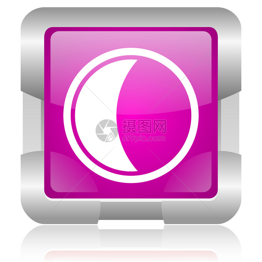 粉色月亮方形网图图标图片