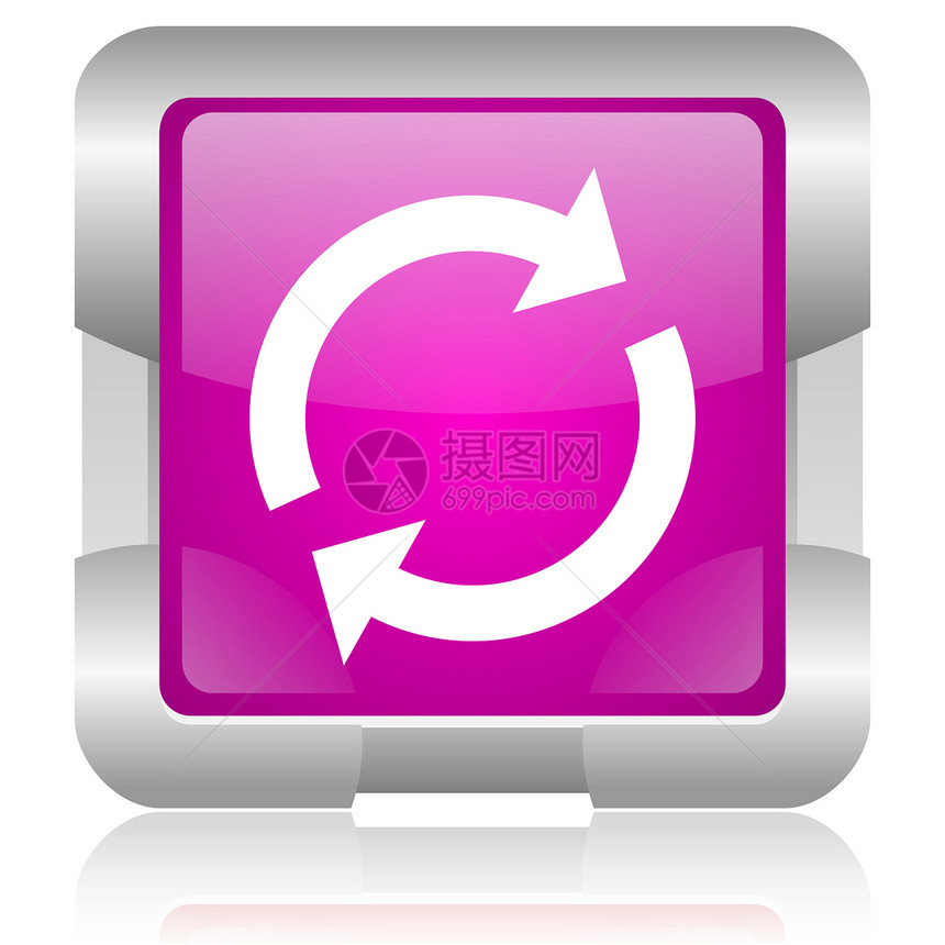 粉红色平方网络光亮的图标圆形生态紫色正方形电路回收环境箭头金属商业图片