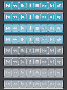 音乐播放器按钮插图倒带金属灰色蓝色玩家网站背景图片