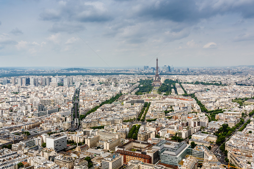 法国巴黎和Eiffel铁塔航空观察 法国巴黎旅游冠军公园防御房子文化首都铁路市中心地标图片