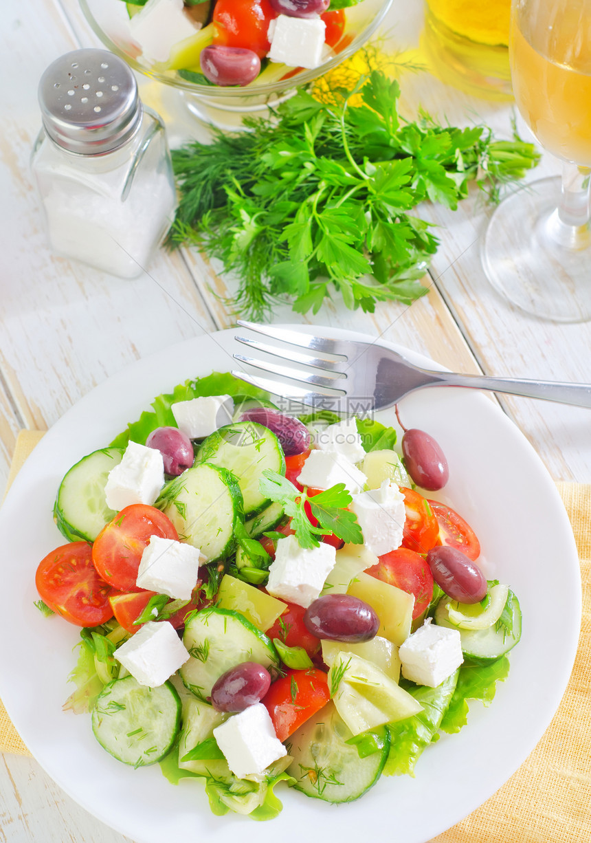 希腊沙拉绿色美食洋葱维生素黄瓜胡椒食物图片