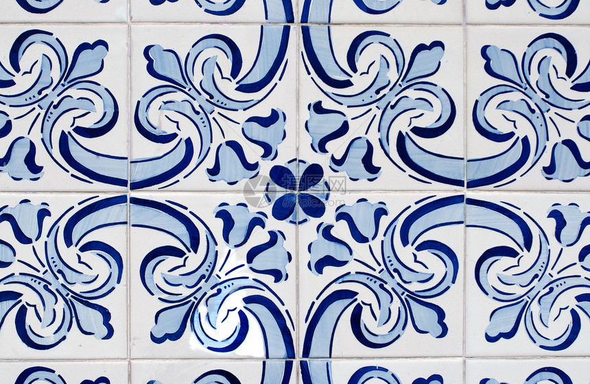 传统葡式琉璃瓦几何学艺术品正方形地面墙纸材料陶瓷艺术装潢师马赛克图片
