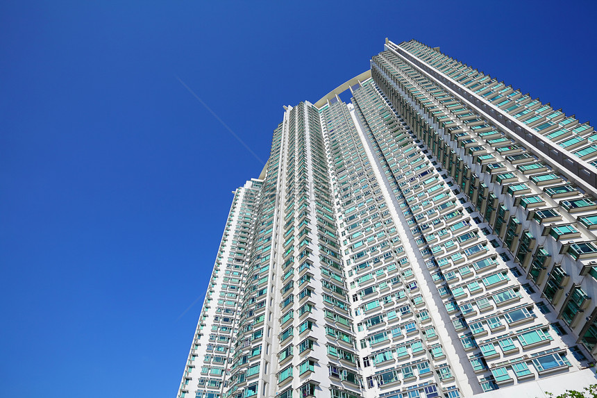 香港的公寓楼大楼土地建筑学植物城市建筑蓝色房子民众住宅财产图片