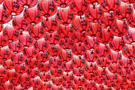 红灯笼庆典传统节日文化灯笼运气红色寺庙背景图片