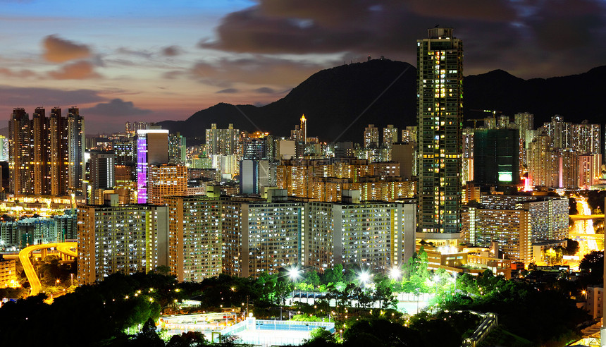 香港的建筑结构建筑学民众天空公寓城市财产绿色市中心住宅土地图片