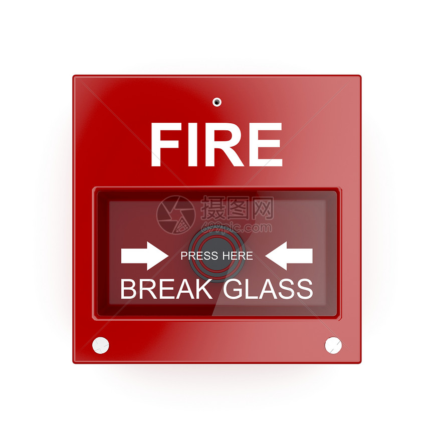 火警警报冒险危险按钮情况消防队员救援玻璃安全盒子图片