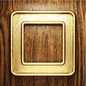 ps金木素材金金和木木背景风格装饰品奢华金属框架金子黄色反射抛光木头插画