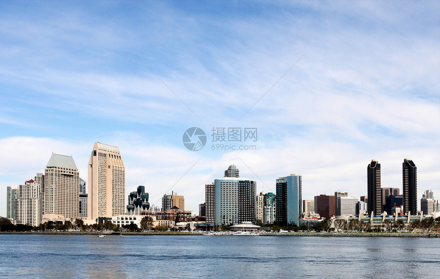 圣地亚哥天线海岸建筑物建筑学海洋港口海岸线码头旅游旅行摩天大楼图片