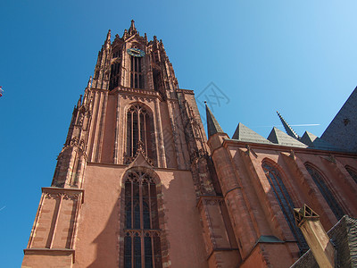 法兰克福大教堂教会大教堂红色主场背景图片