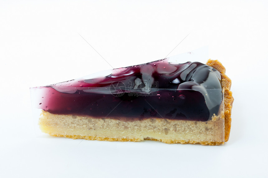 白背景的蓝莓饼蛋糕图片
