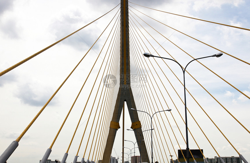 泰籍Bangkok泰国8号大桥Rama 8号建筑基础设施交通建造街道土地构造工程纪念碑地标图片