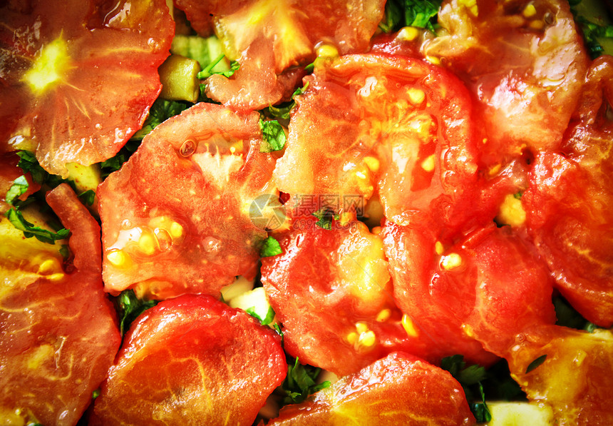 番茄切片蔬菜食物种子小吃养分圆形水平红色图片