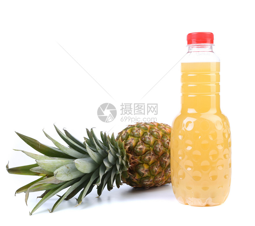 菠萝和一瓶果汁水果果味工作室橙子营养食物宏观金子瓶子饮料图片
