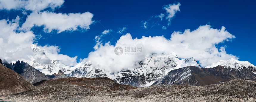 喜马拉雅 山区山峰景观全景图片