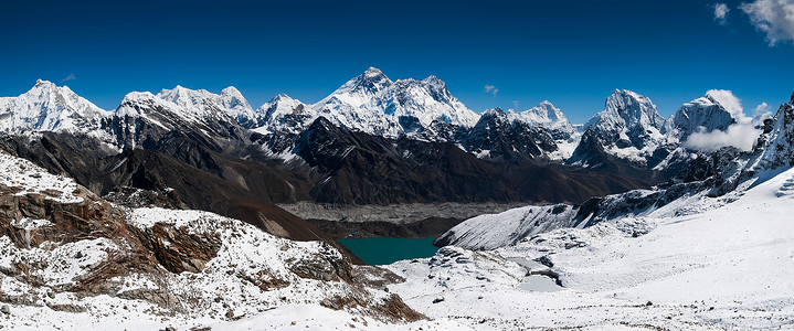 连城冠豸山喜马拉雅首脑会议的全景观 珠峰 Lhotse Nuptse背景