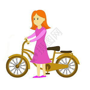 骑自行车的女士背景图片