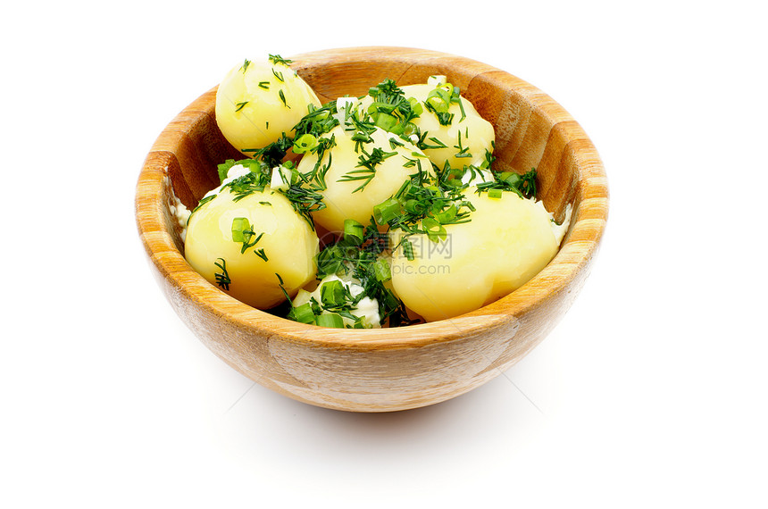 煮土豆蔬菜食品素食者青菜吃饭黄色黄油香菜马铃薯饮料图片