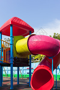 丰富多彩的儿童游乐场楼梯游乐孩子娱乐校园栏杆塑料城堡地面玩具背景图片