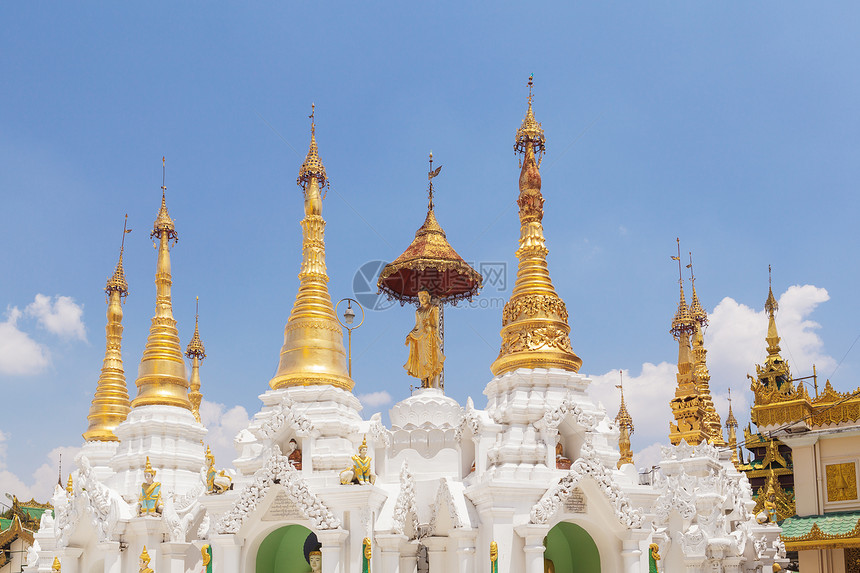 缅甸仰光的Shwedagon塔缅甸钻石考古金子世界旅游假期建筑学宝塔寺庙遗产图片