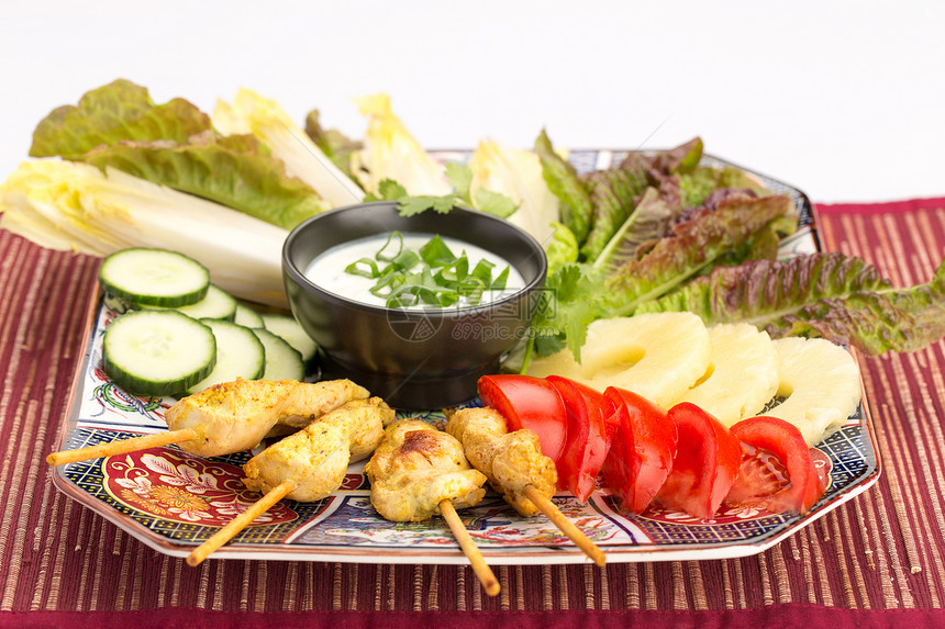 亚洲食品小吃菠萝盘子餐饮陶瓷食物美食沙拉营养品作品图片