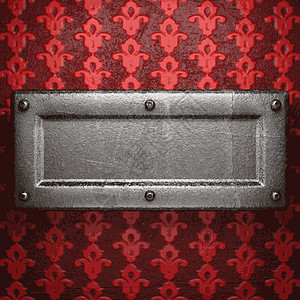 红底金属风格艺术抛光装饰装饰品边界插图反射框架背景图片