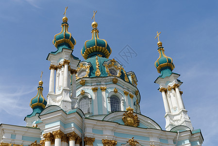 乌克兰基辅圣安德鲁东正教会多斯安 全 乌克兰基辅高清图片