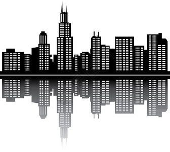 芝加哥天线办公室天际房屋景观白色结构建筑物插图摩天大楼场景背景图片