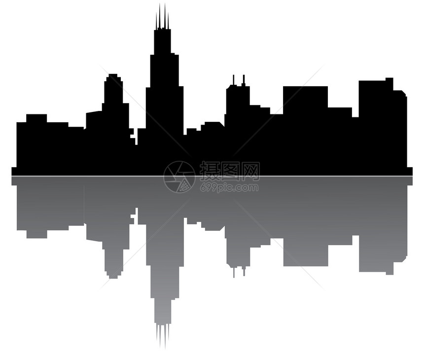 芝加哥天线天际城市建筑场景酒店商业城市生活白色房屋黑色图片
