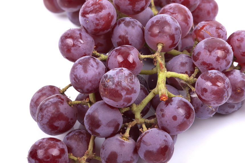 白色背景的红葡萄饮食紫色植物飞沫蔬菜浆果播种葡萄园维生素葡萄干图片