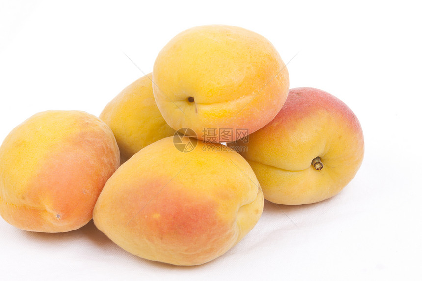 白背景的杏子甜点美食工作室水果种子食物团体小吃橙子图片