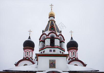 莫斯科老切列穆什基三一教堂的多姆斯高清图片