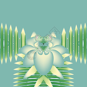 蓝玫瑰创造力童话装饰品花园艺术品风格玫瑰绿色装饰几何学背景图片